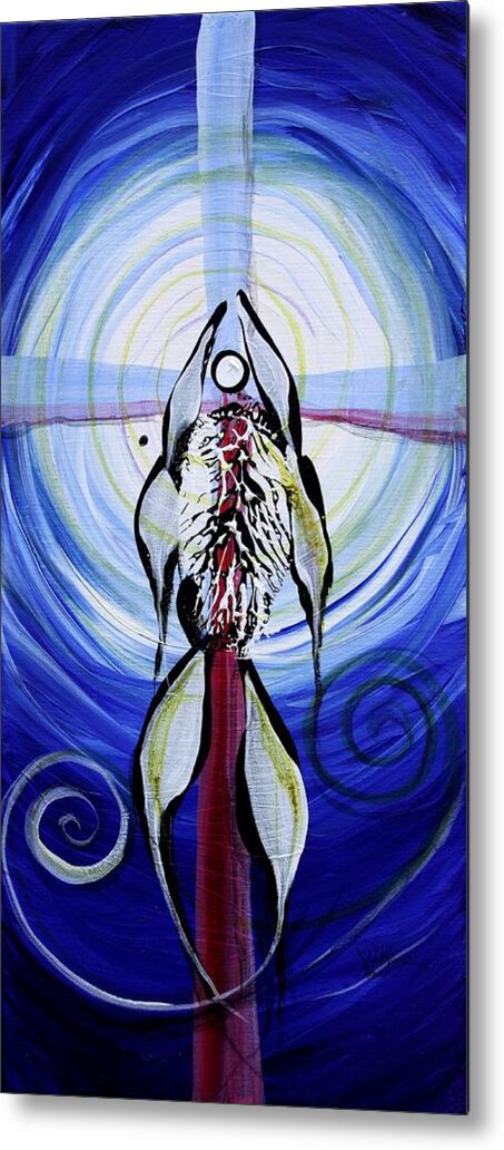 Fish Metal Print featuring the painting Reflection of Faith 17 Before by J Vincent Scarpace