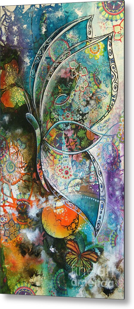 Butterfly Metal Print featuring the painting Butterfly 1 #2 by Reina Cottier