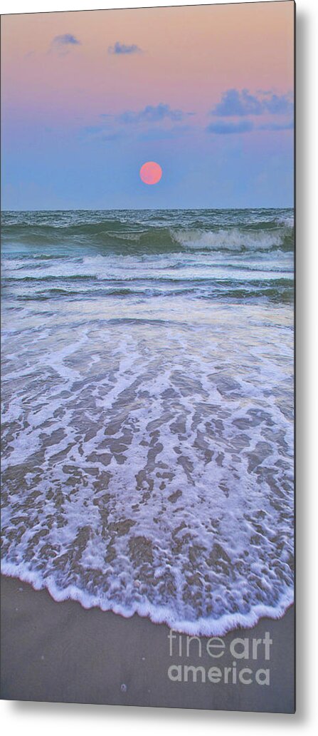 Surf Metal Print featuring the painting A Pink Moon HDR by Linda Olsen