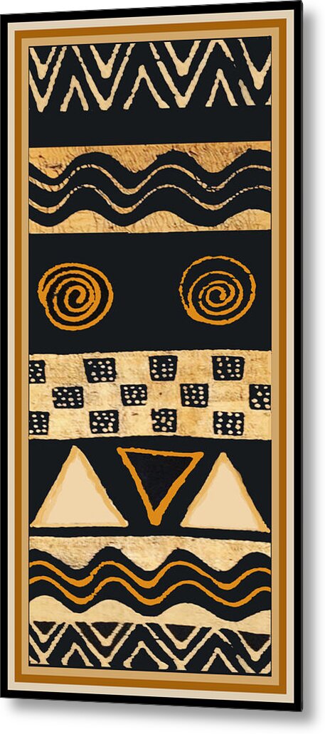 African Textile Design Metal Print featuring the digital art African Memories by Vagabond Folk Art - Virginia Vivier