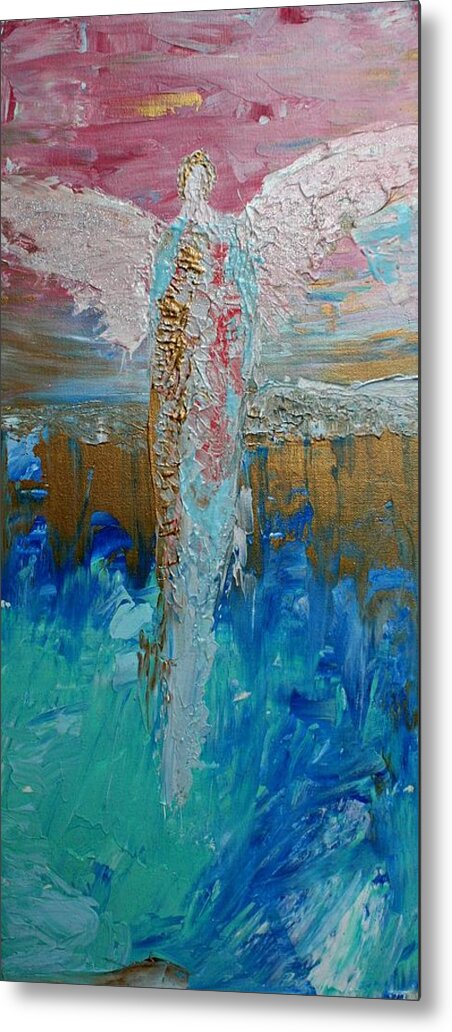 Angels. Archangels Metal Print featuring the painting Angel of Divine Love by Alma Yamazaki