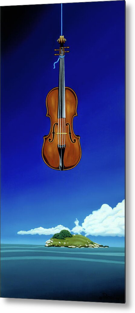 Cello Metal Print featuring the painting Classical Seascape by Paxton Mobley