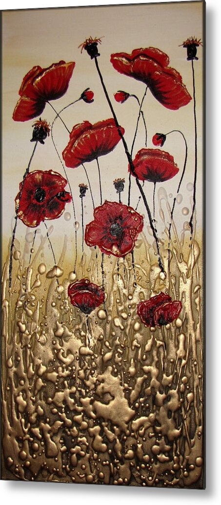 Poppies Metal Print featuring the painting Delightful Red Poppies by Amanda Dagg
