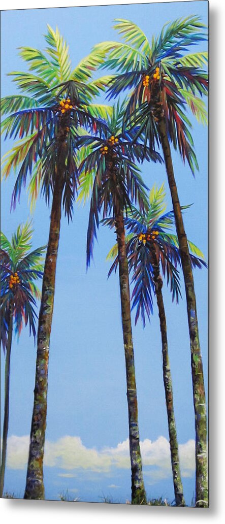 Palm Metal Print featuring the painting Delray Palms II by Anne Marie Brown