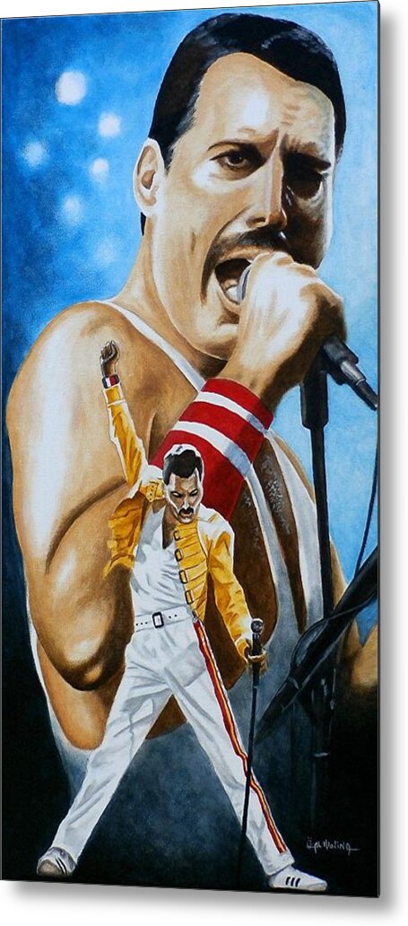 Queen Metal Print featuring the painting Forever Freddie Mercury by Al Molina