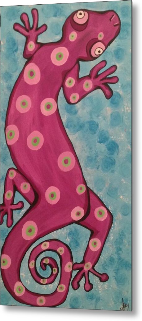  Metal Print featuring the painting Gecko 2 by Tracy Mcdurmon