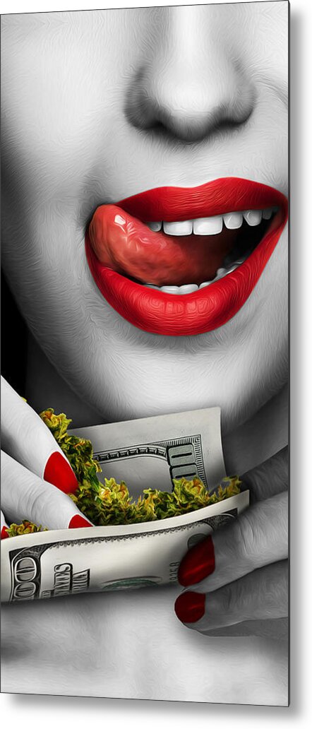Weed Metal Print featuring the digital art High Rollin by Canvas Cultures