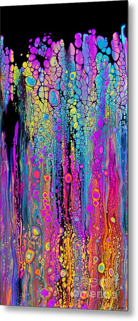 Bright Dramatic Vibrant Colorful Rainbow Dynamic Fun Compelling Lively Charming-pattern Happy-art Metal Print featuring the painting Just Fun #2651 by Priscilla Batzell Expressionist Art Studio Gallery