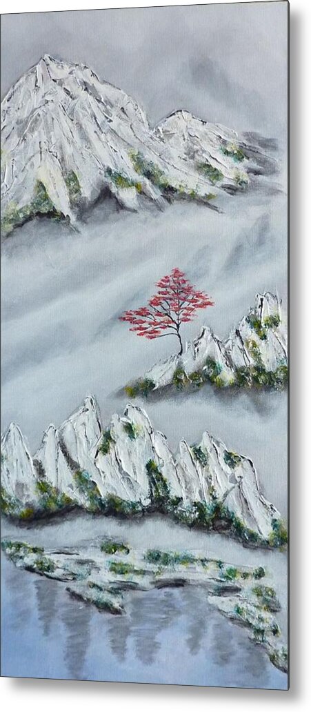 Morning Mist Metal Print featuring the painting Morning Mist 3 by Amelie Simmons