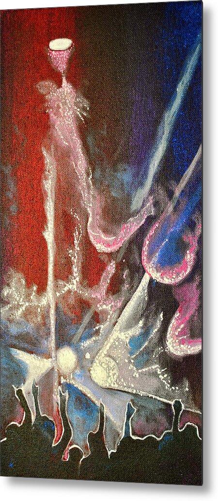 Night Lights Metal Print featuring the painting Party Night by Patricia Arroyo