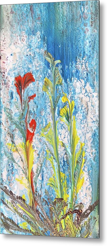 Blue Metal Print featuring the painting Peaceful living by Beverly Johnson