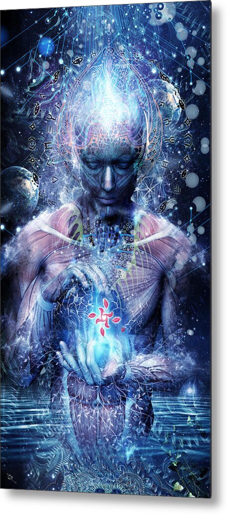 Spiritual Metal Print featuring the digital art Silence Seekers by Cameron Gray