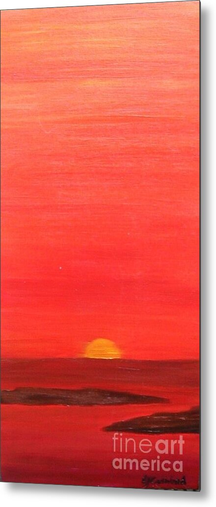 Landscape Metal Print featuring the painting Tequila Sunrise by Lori Jacobus-Crawford
