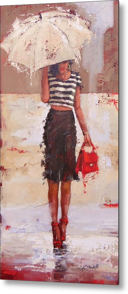 Laura Zanghetti Metal Print featuring the painting Tip Toe by Laura Lee Zanghetti