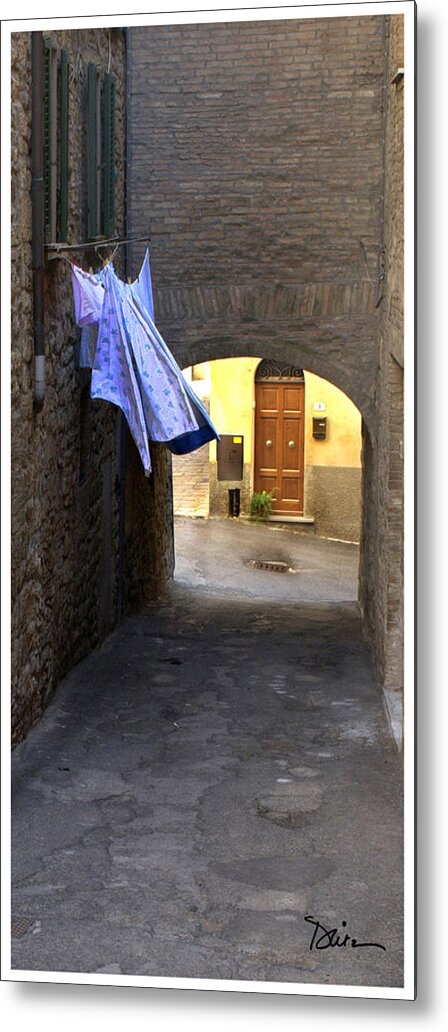 Italian Back Alley Metal Print featuring the photograph Volterra Back Street by Peggy Dietz