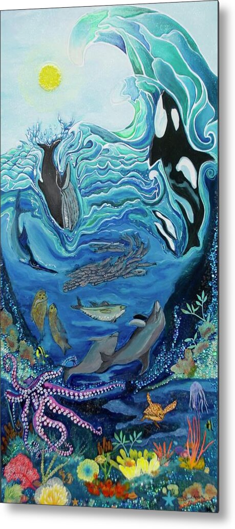 Ocean Metal Print featuring the painting Deep Sea Treasures by Patricia Arroyo