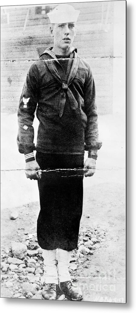 Young Men Metal Print featuring the photograph Humphrey Bogart In Sailor Uniform by Bettmann