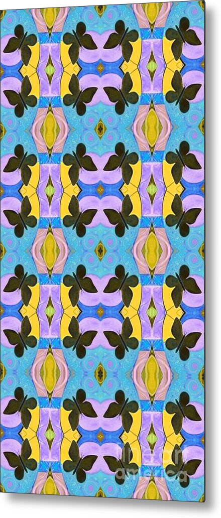 Moths 4 By Helena Tiainen Metal Print featuring the painting Moths 4 by Helena Tiainen