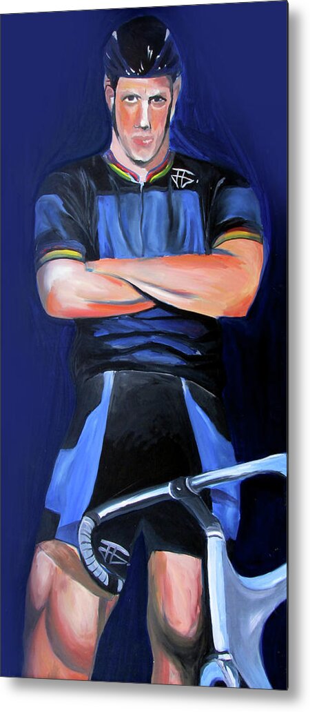 Bike Gaurdian Metal Print featuring the painting Bike Gaurdian by John Gholson
