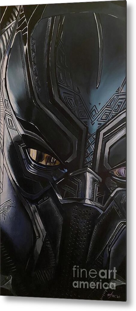 Black Panther Metal Print featuring the painting Black Panther by Michael McKenzie