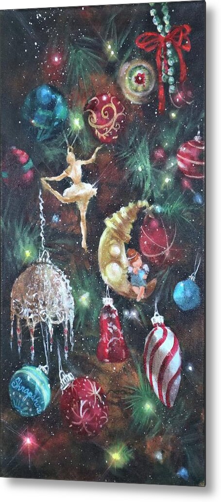 Christmas Ornaments Metal Print featuring the painting Favorite Things by Tom Shropshire