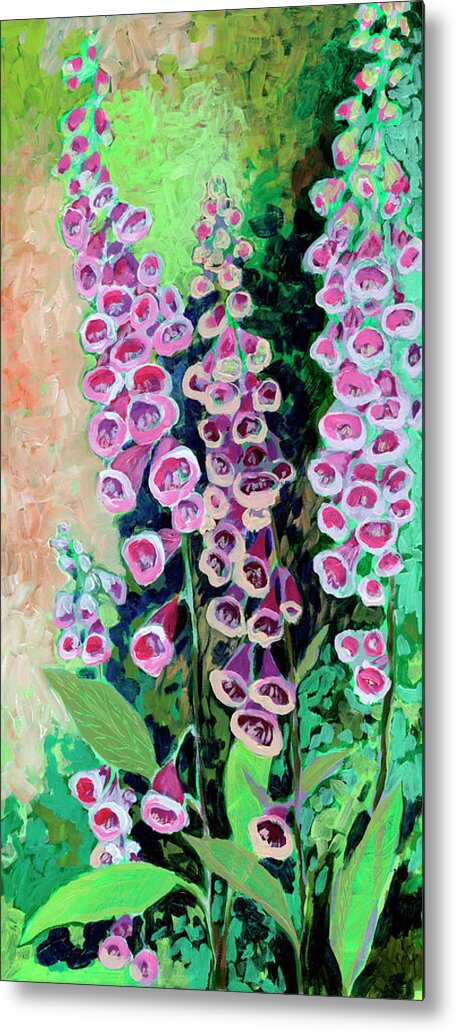 Plein Air Metal Print featuring the painting Fox Gloves by Jennifer Lommers