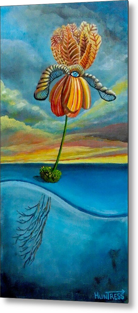 Flower Metal Print featuring the painting Onwards by Mindy Huntress