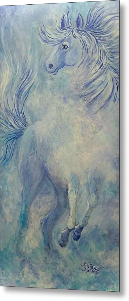 Horse Metal Print featuring the painting Pale Horse by Yvonne Blasy