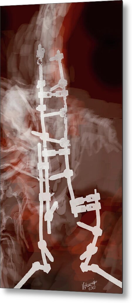 #spinalprosthesis Metal Print featuring the digital art Spinal Prosthesis, Study 7 by Veronica Huacuja