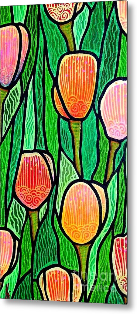 Tulips Metal Print featuring the painting Tulip Joy 3 by Jim Harris