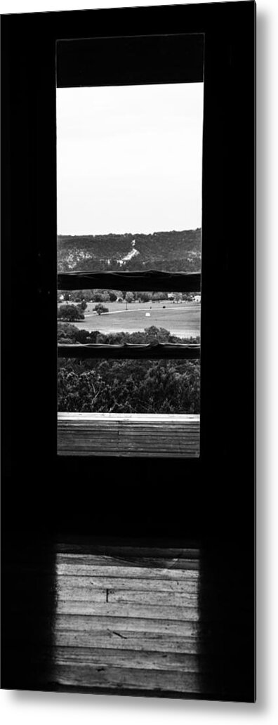 Wimberly Trip 2013 Metal Print featuring the photograph Looking out a country door. by Darryl Dalton