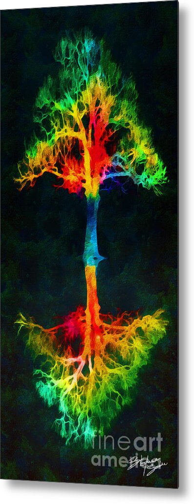 Tree Metal Print featuring the painting Tree of Life by Stefano Senise