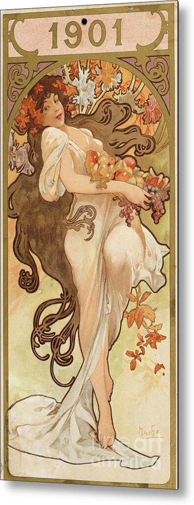 Art Metal Print featuring the drawing Calendar For The Year 1901 by Heritage Images
