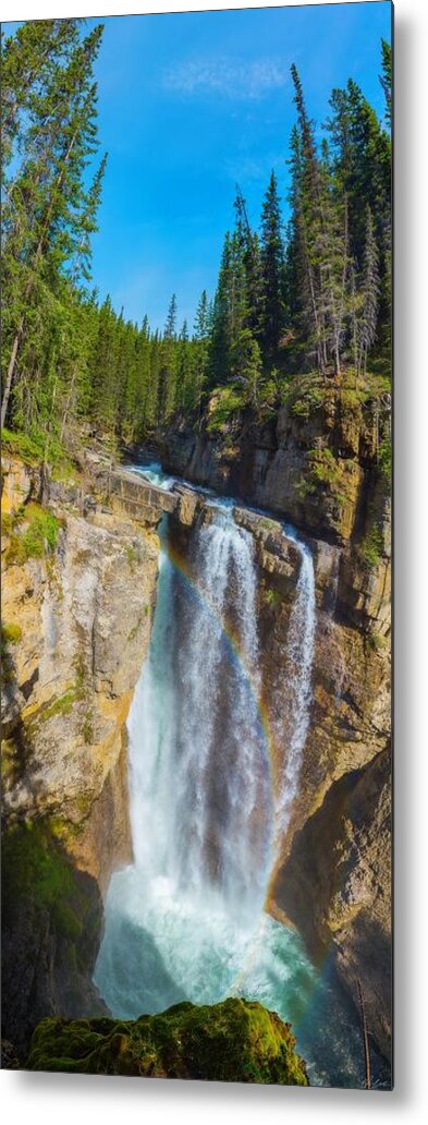 Upper Metal Print featuring the photograph Upper Falls at Johnston Canyon by Owen Weber