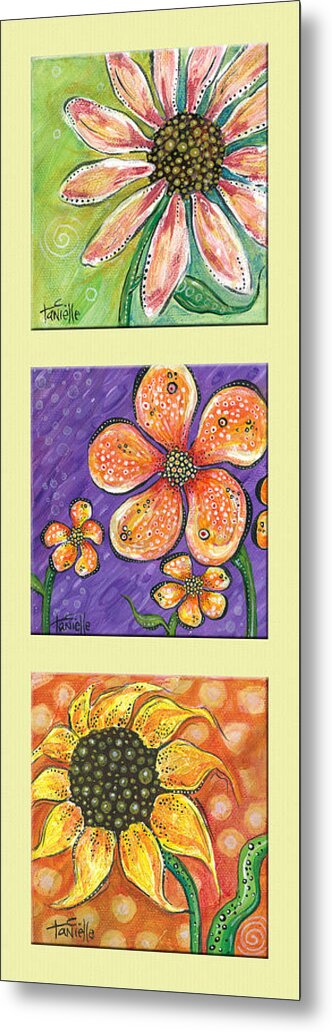 Floral Metal Print featuring the painting Flower Power by Tanielle Childers