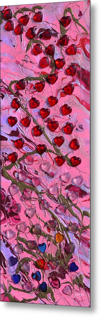 Hearts Metal Print featuring the painting Love Grows by Donna Blackhall