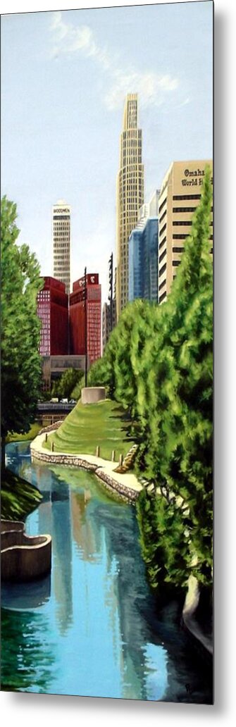 Cityscape Metal Print featuring the digital art Omaha Skyline by Ric Darrell