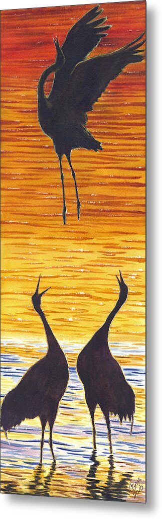 Crane Metal Print featuring the painting Crania by Catherine G McElroy