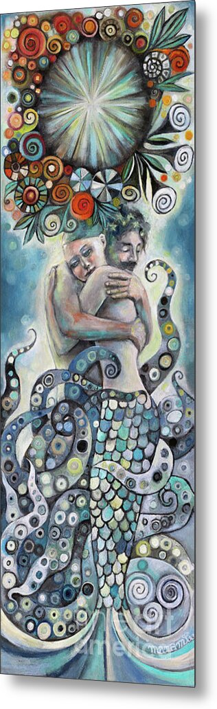 Mermaid Metal Print featuring the painting Deep Love by Manami Lingerfelt