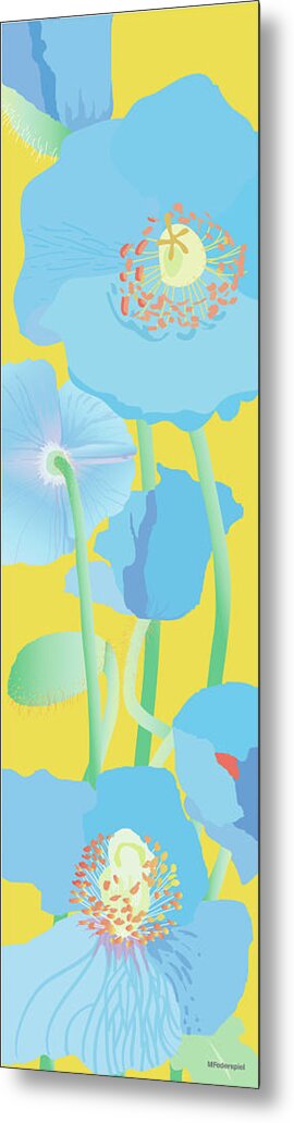 Flowers Metal Print featuring the painting Blue Poppies by Marian Federspiel