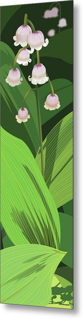 Flower Metal Print featuring the digital art Lily of the Valley by Marian Federspiel
