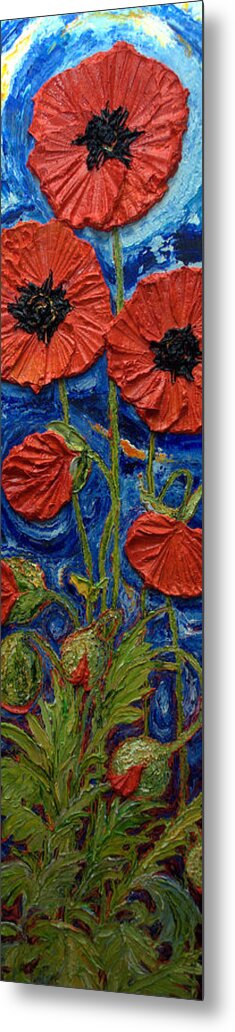 Poppy Metal Print featuring the painting Tall Red Poppies II #1 by Paris Wyatt Llanso