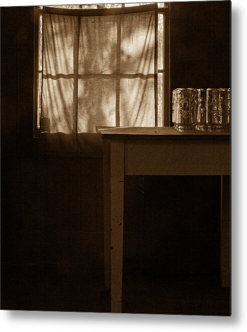 Still Life Photography Metal Print featuring the photograph Homestead Kitchen #1 by Bonnie Bruno