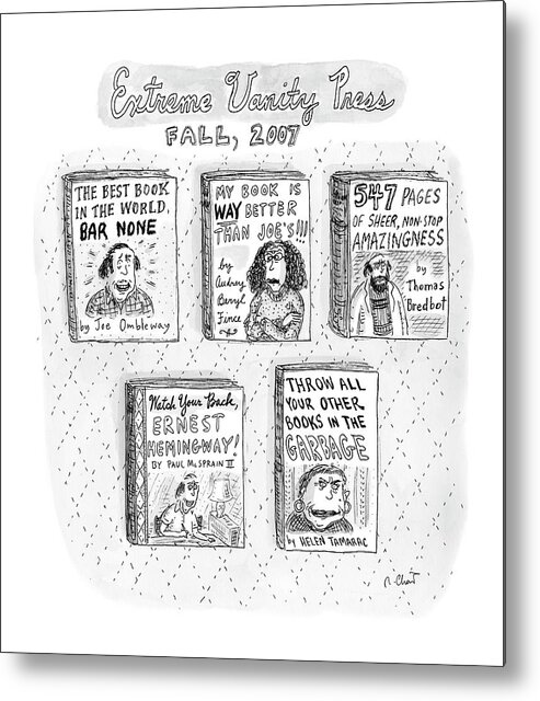 Vanity Metal Print featuring the drawing New Yorker September 24th, 2007 by Roz Chast