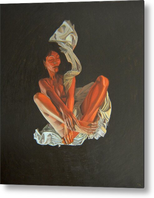 Semi-nude Metal Print featuring the painting 2 30 Am by Thu Nguyen