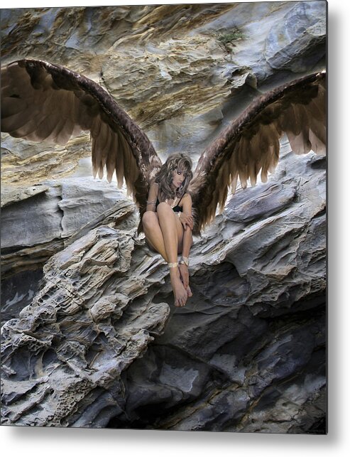 Angel Metal Print featuring the photograph A Guardian Angel by Acropolis De Versailles