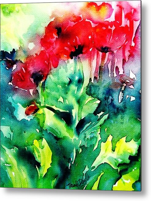 Poppies Metal Print featuring the painting A Haze of Poppies by Trudi Doyle