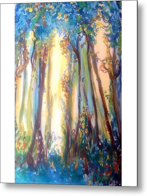 Forest Metal Print featuring the painting A mighty fine forest by Judith Desrosiers