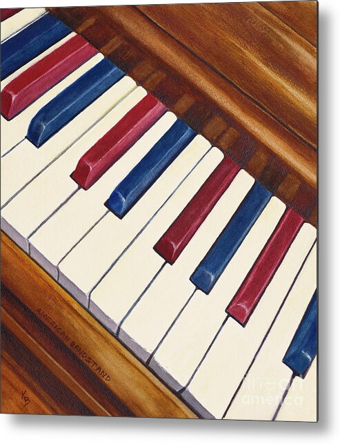 Piano Metal Print featuring the painting American Bandstand by Karen Fleschler