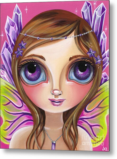 Amethyst Metal Print featuring the painting Amethyst Fairy by Jaz Higgins